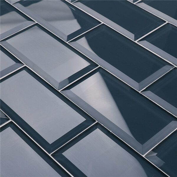 Wholesale Glass Mosaic Subway Tile 3''x6'' Beveled Edge