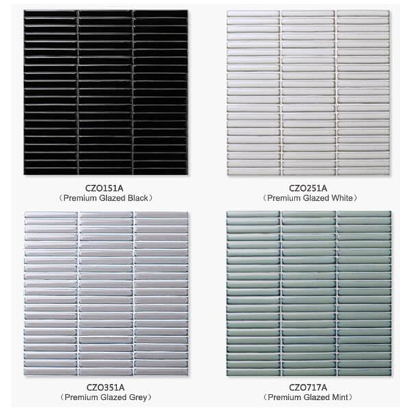 Premium Glazed Stackbond Ceramic Green Mosaic Tiles Wholesale