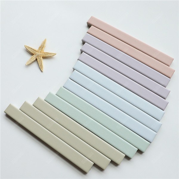 Premium Matte Glazed 15x145mm Strip Finger Stackbond Ceramic Mint