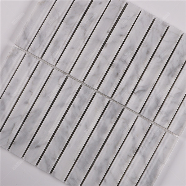 Foshan Supplier 3d Concave Fluted Strip Bianco Carrara White Marble