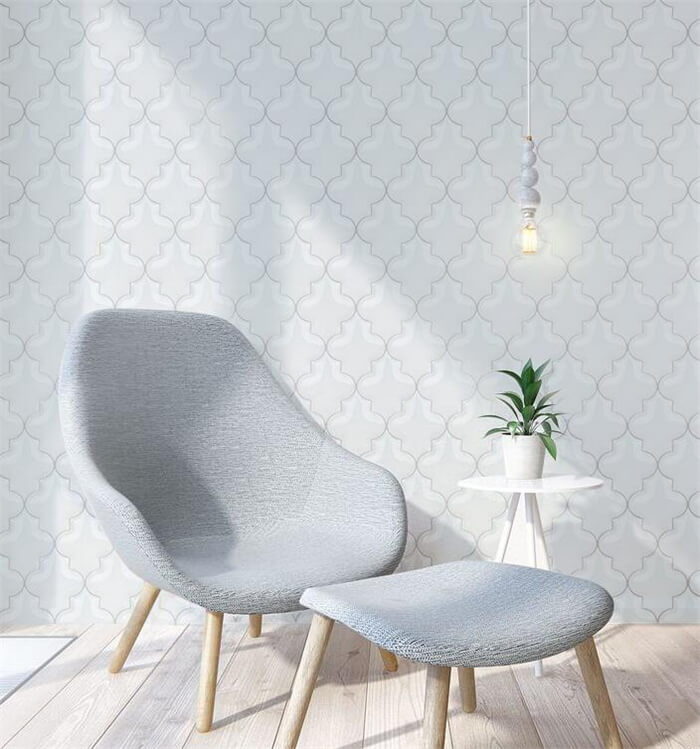 3d white arabesque tile used on the wall of rest corner.jpg