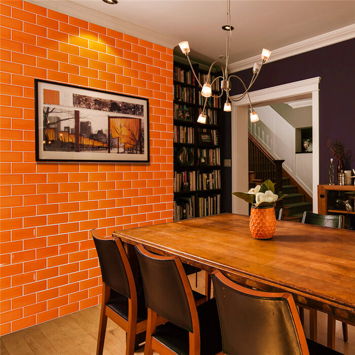 dinning room orange backsplash tile.jpg