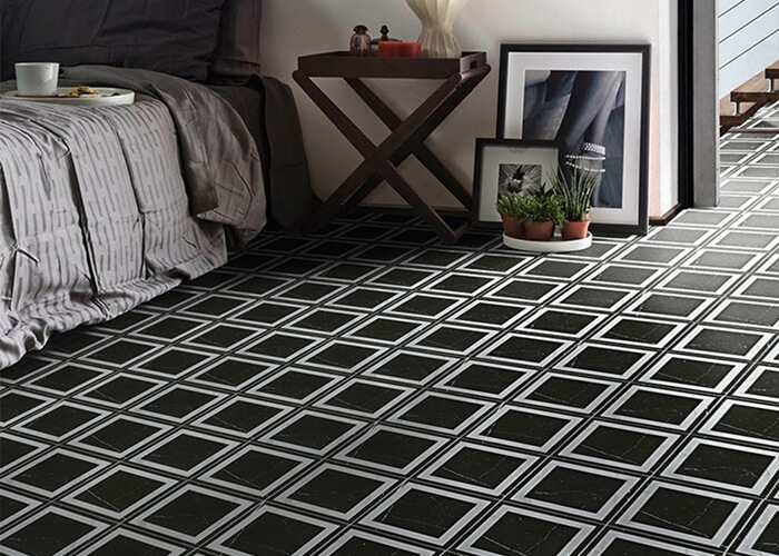 black and white geometric patterned tile for bedroom paving.jpg