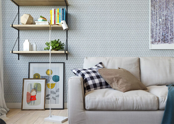 living room use light blue penny tile for wall design.jpg