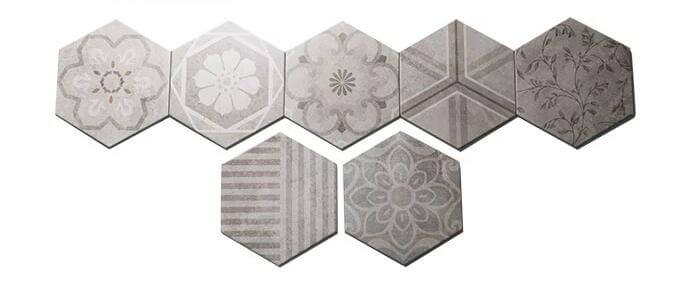 ink jet printing floral decorative hexagon tiles.jpg