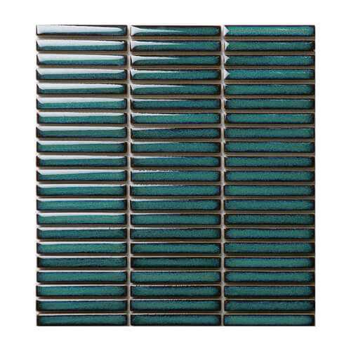 dark green strip shaped porcelain mosaic tile.jpg