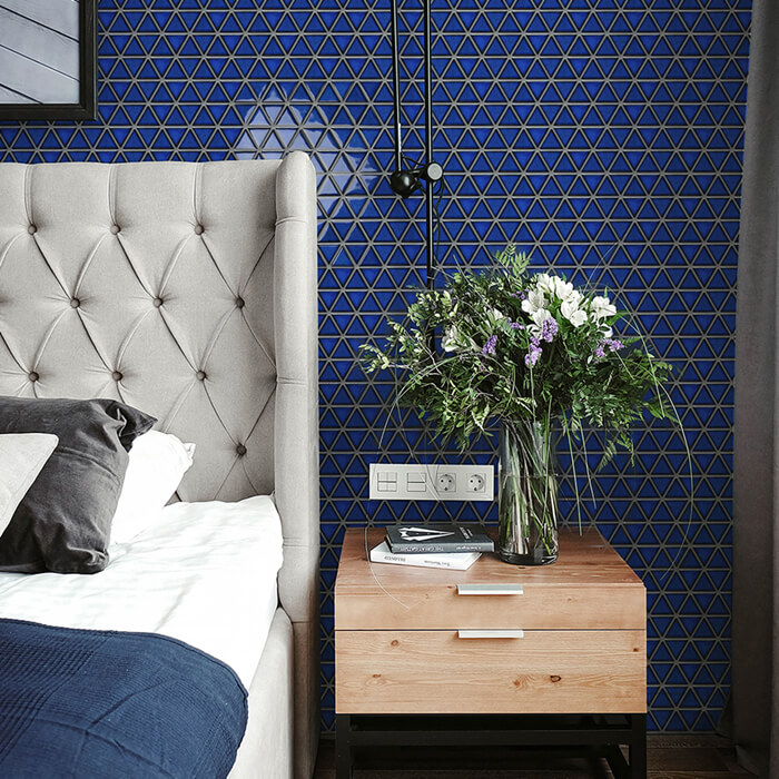 navy blue mosaic tile bedroom wall.jpg