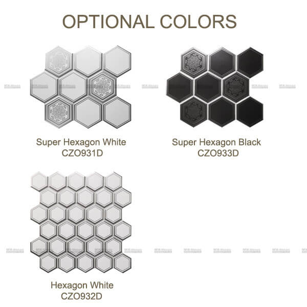 Optional Colors of porcelain mosaic