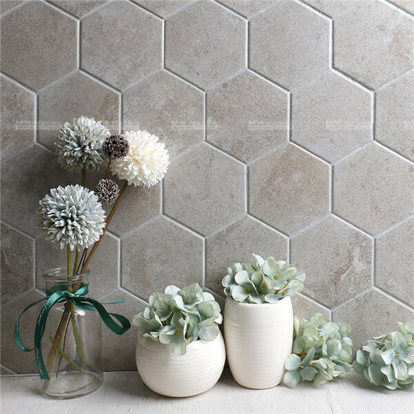 4-inch marble hexagon mosaic