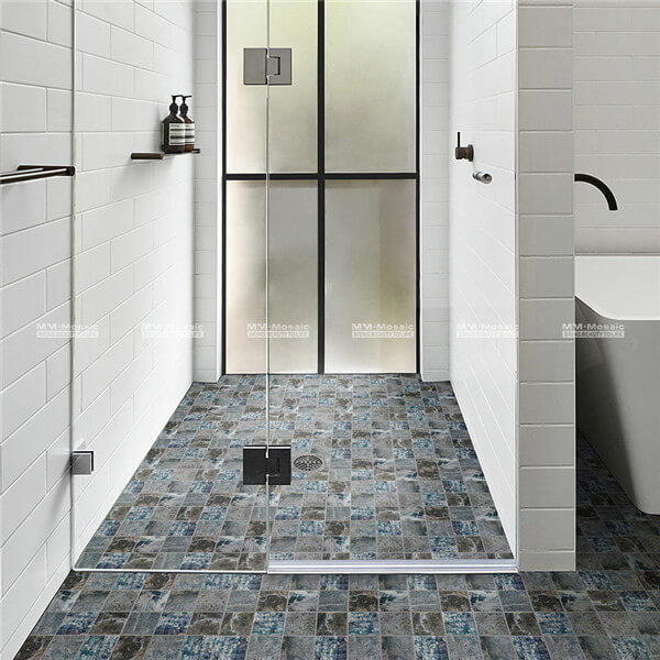 CKO005JN digital print tiles are used as bathroom flooring