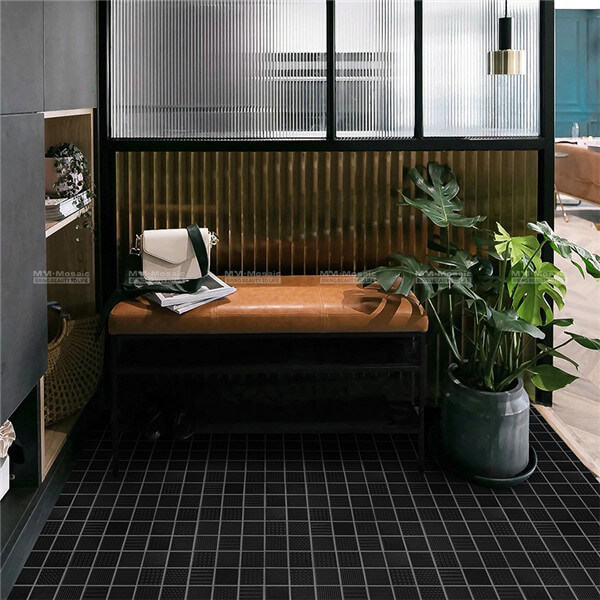 entryway black textile pattern flooring tiles