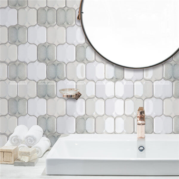 porcelain mosaic used as wall tile