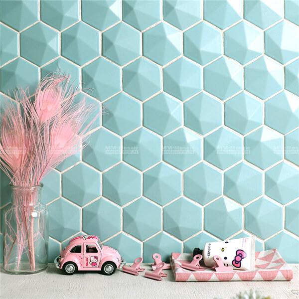 Sweet Macaron Glazed Matt 3D Hexagon Porcelain Mosaic CZM711D