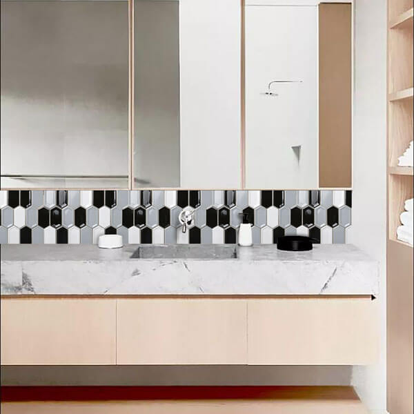 the ultra-minimalist bathroom with premium mosaic  tiles