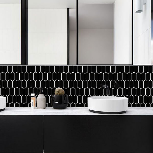 black bathroom tiles