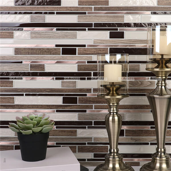 exquisite glass mix stainless steel mosaic tile