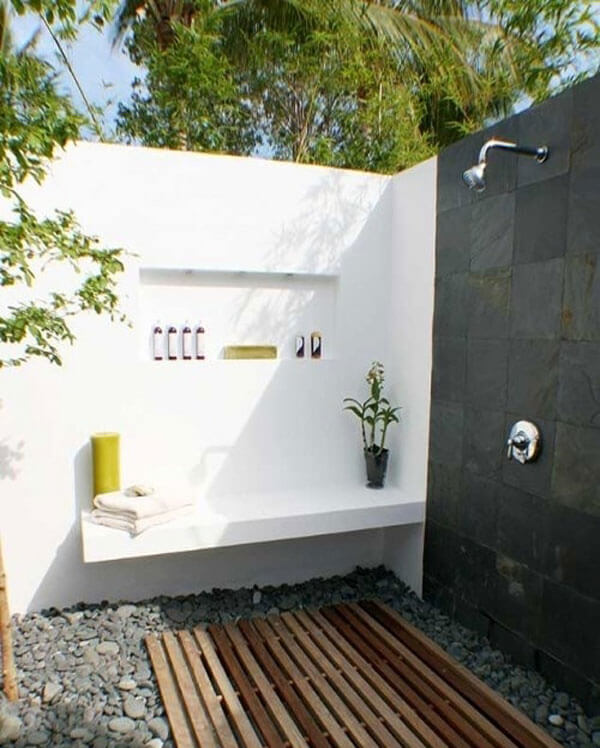 the popular black and white outdoor shower