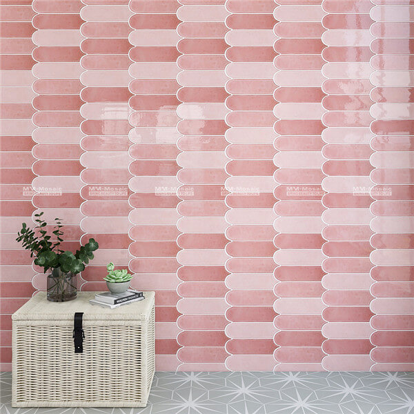 different shades pink wall porcelain tiles