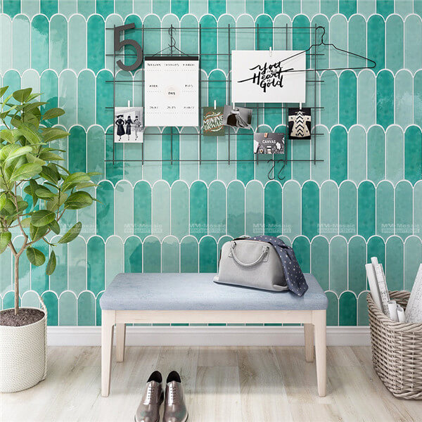 agate green entryway wall tiles