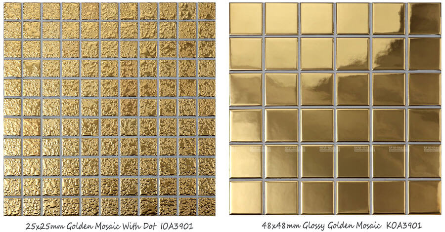 wholesale stock factory price square gold mosaic tile
