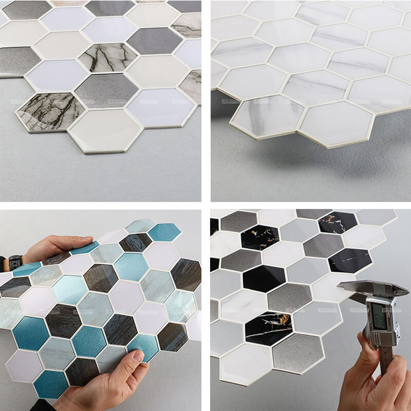 Peel and Stick Hexagon Mosaic Tile ZOD6006-PS