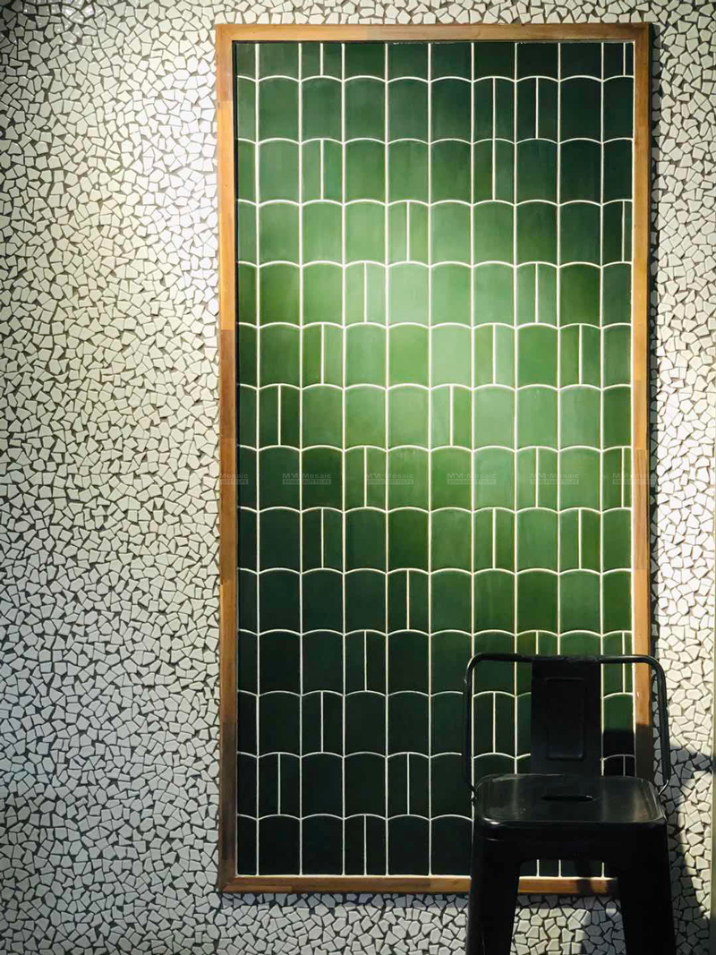 tile design on feature wall