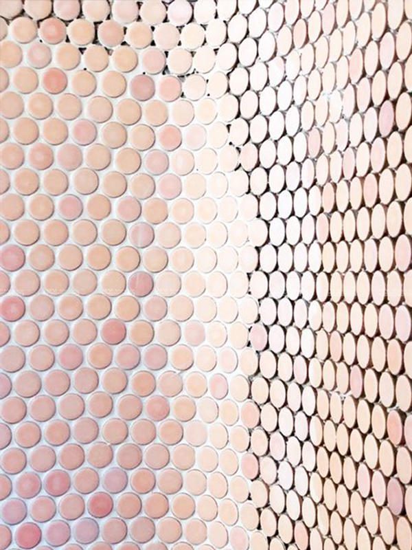 pink tile for bathroom project