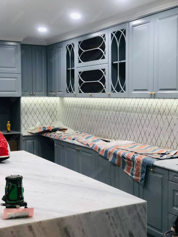 kitchen design with white tile