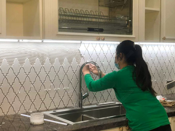 shield mosaic tile for kitchen backsplash