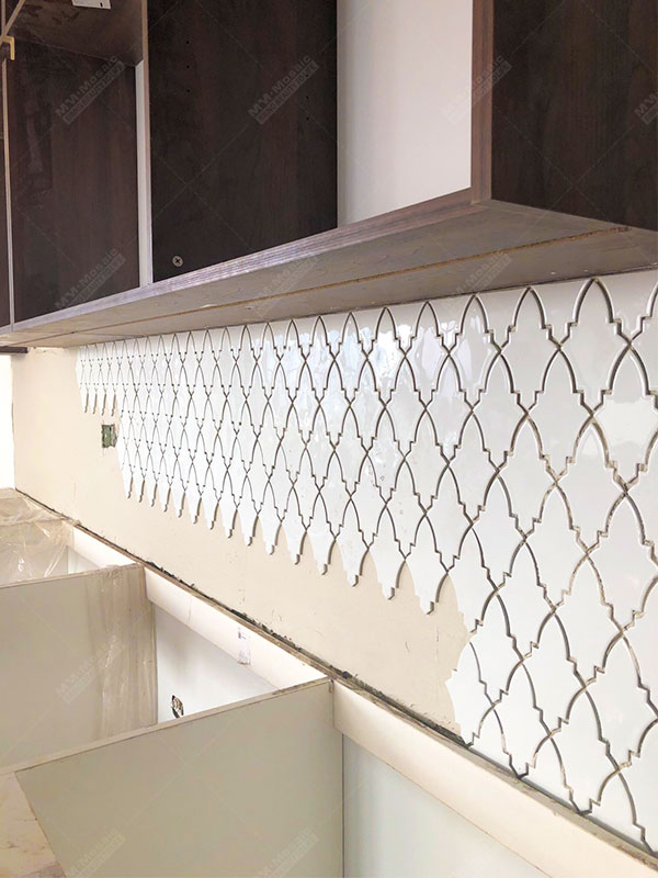 white kitchen tile with kiln glazed surface
