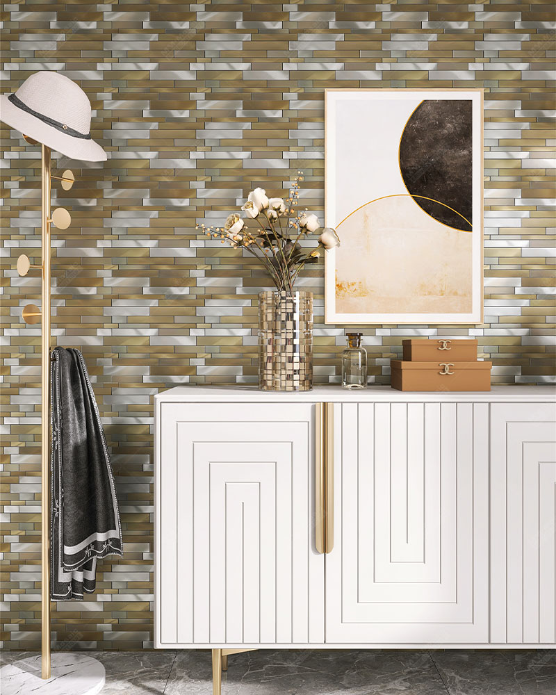 accent walls with self-adhesive tile