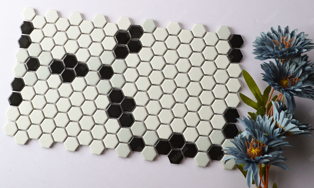 New Things: Hexagons & Penny Rounds with Custom Pattern, hexagon pattern  floor tile, penny round floor tile, tile blog, tile supplier 