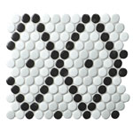 Black and white penny round tiles ZMB3001