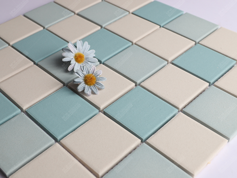 blue blend mosaic tile