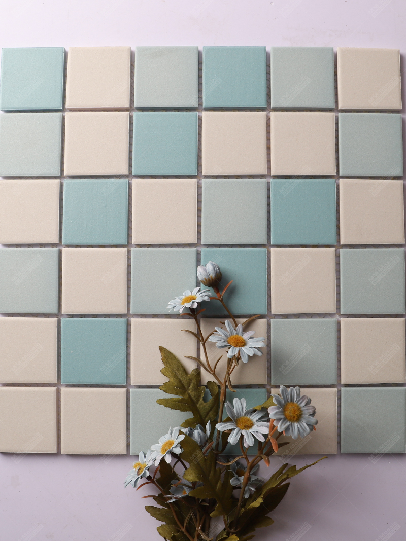 2x2 unglazed mosaic tile blue
