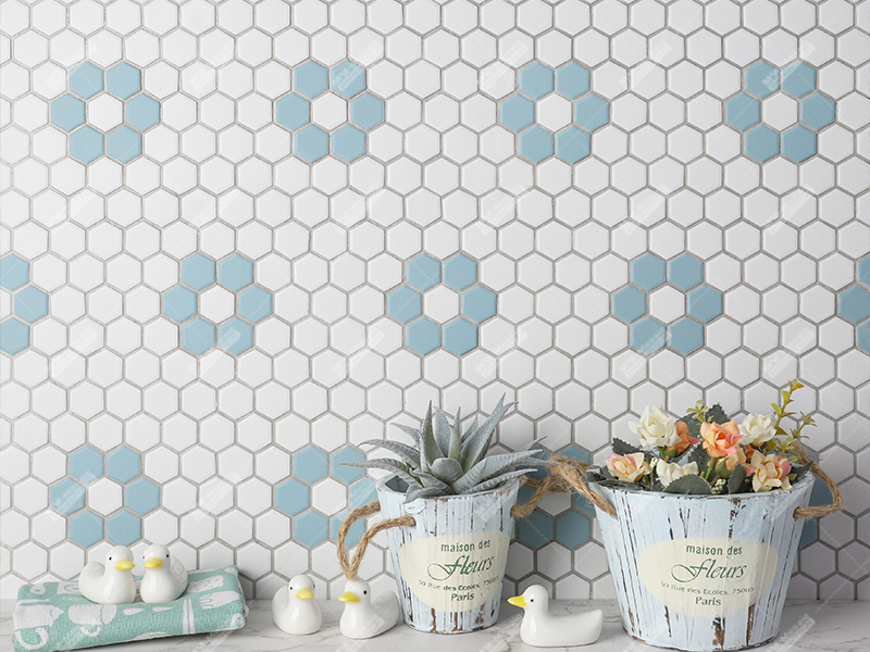 flower pattern hexagon tile