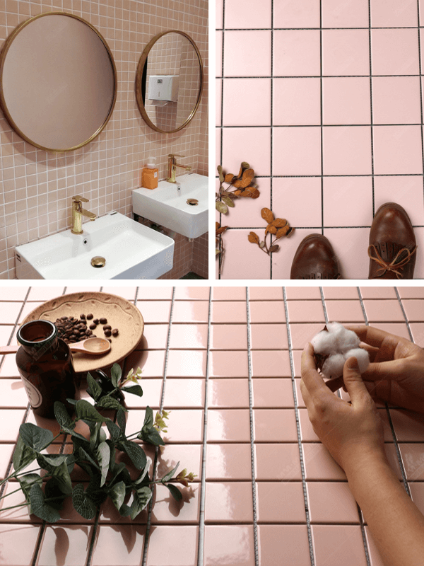 pink square tiles
