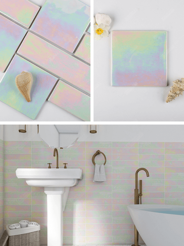 iridescent ceramic mosaic tile