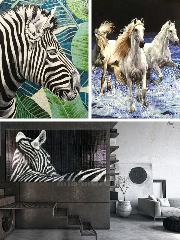 Zebra Pattern Mosaic Art