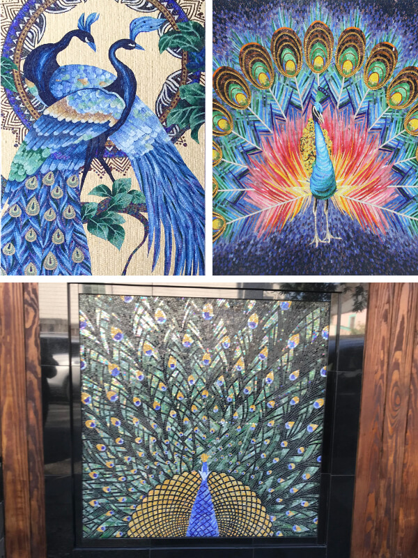 Peacock Pattern Mosaic Art