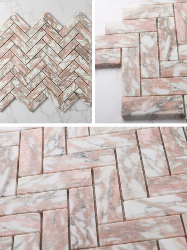 herringbone mosaic tiles