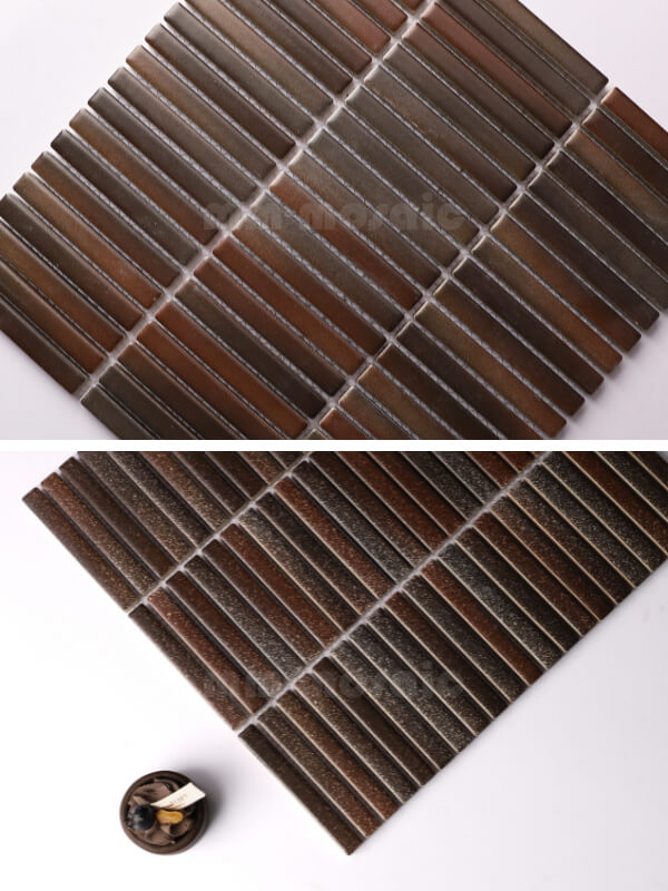 12x92mm bronze color glazed porcelain kit kat tiles
