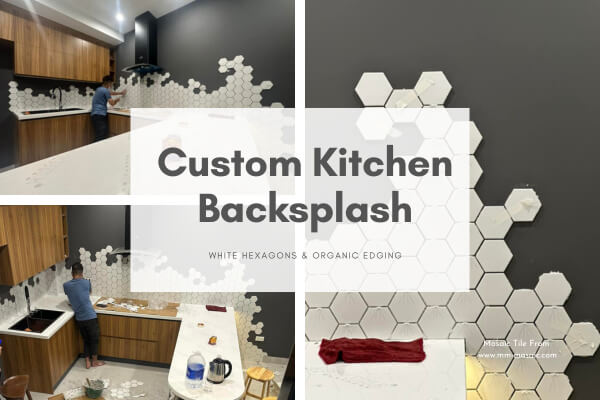 kitchen backsplash with with hexahon tile