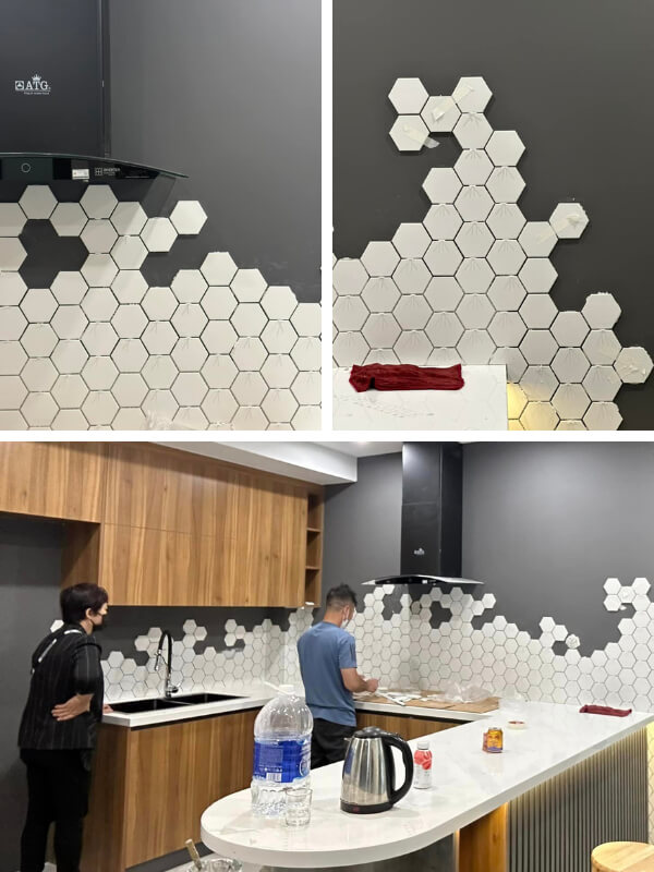 hexagon tiles kitchen