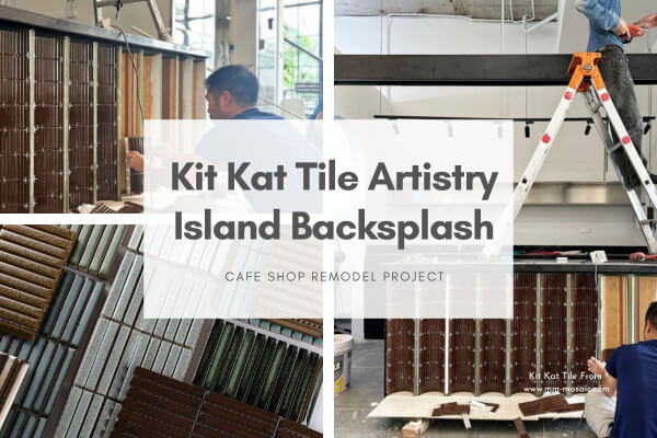 cafe shop island backsplash use kit kat tiles