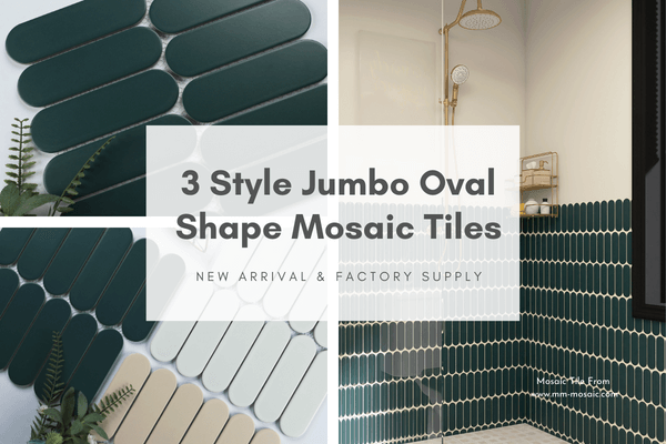 ceramic mosaic tile in oval shape