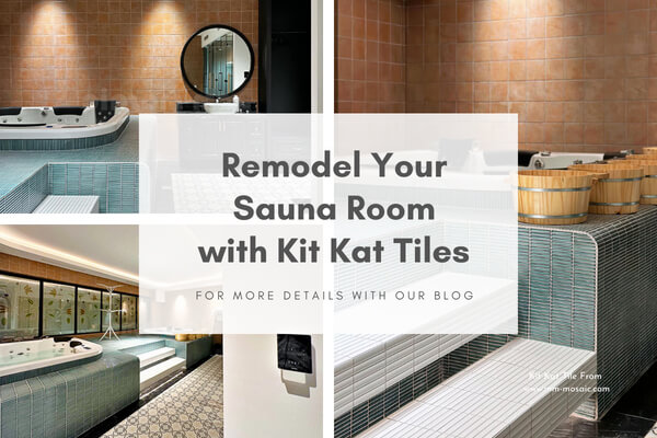 sauna room use dark green kit kat tiles