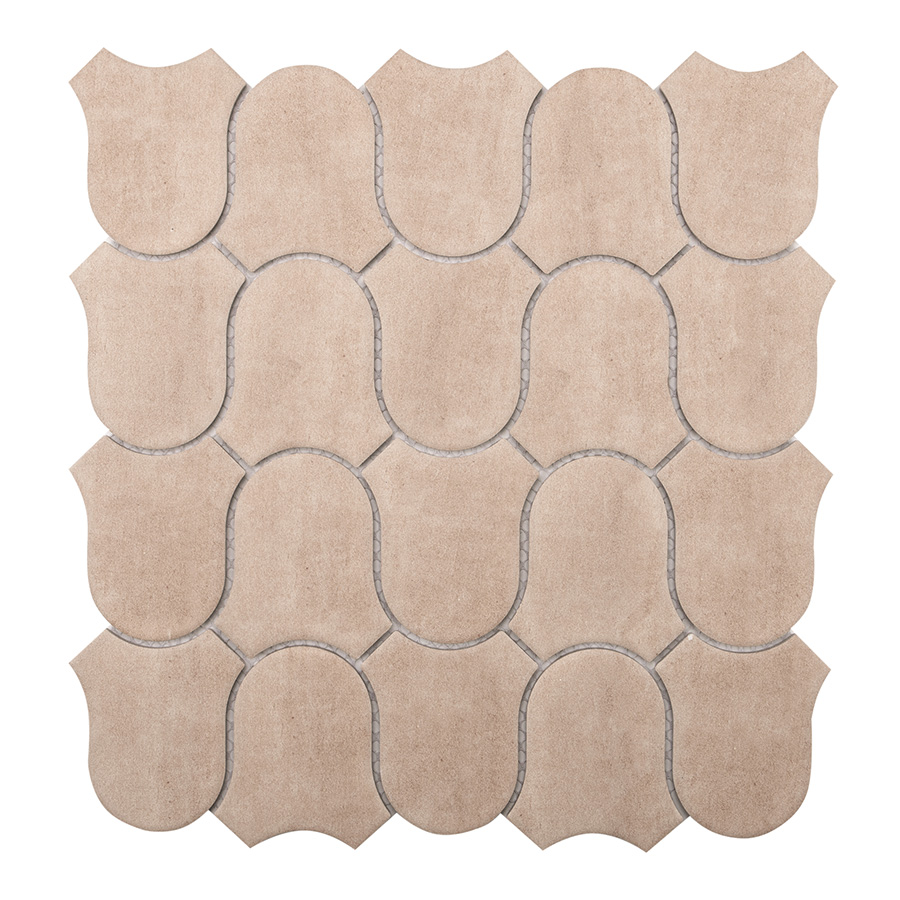 Lily Bell Shape Inkjet Light Terracotta Porcelain Mosaic Tile.jpg