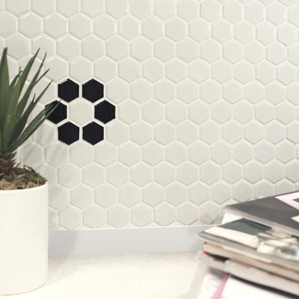 1'' Hexagon Tile Ceramic Mosaic Flower Pattern for Home Renovation