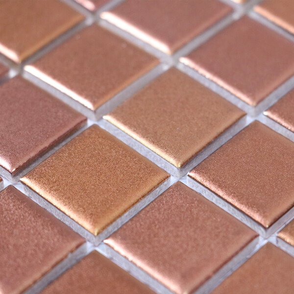 Wholesale 25x25mm Matte Metallic Rose Gold Tile Mosaic From China